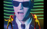 1980s character Max Headroom on LED screens aboard the Carnival Freedom as part of the ship's ''80s Pop to the Max'' show in the main theater.