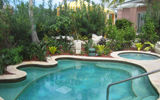 The pool and gardens at RedLane Spa at Sandals Emerald Bay.