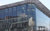 Marseille's modern European and Mediterranean Civilizations Museum (referred to everywhere as MuCEM). The structure's black exterior has a surprisingly light and airy texture when seen up close.