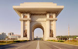 Pyongyang's Arch of Triumph which commemorates the liberation of the Korean Peninsula from Japanese rule.