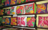 Artisans use wax and dye to create colorful fabrics at Caribelle Batik on St. Kitts.