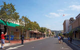 Tourists and locals strolled around downtown Napa on Monday, taking in the damage the historic city center sustained.