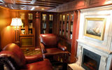 The Marina's library is almost like a maze, with several small sitting areas with leather furniture and nautical touches. TW photo by Johanna Jainchill