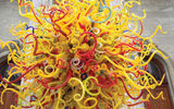 ''The Sun'' by American artist Dale Chihuly is a blown glass sculpture outside Montreal's Museum of Fine Arts. TW photo by Gay Nagle Myers