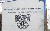 Murals and flyers around Montreal protest the upcoming 2010 Winter Olympics in Vancouver, British Columbia.