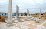 Ruins of Caesarea, an ancient city and harbor built by Herod the Great in 25 B.C. The city's ruins rest on the northern coast of Israel between Tel Aviv and Haifa.