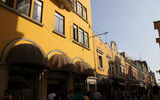 Colorful colonial era buildings on a pedestrian street off the Plaza Mayor.