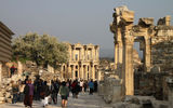 The Library of Celsus, at the center of the photo, was built in the second century as a tomb. It is the most photographed attraction at Ephesus, a Greco-Roman city in Turkey that was inhabited at least until the 14th century.
