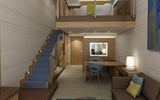A rendering of a Loft cabin.
