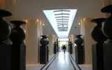 The lobby of the InterContinental Marseille-Hotel Dieu, very modern interior space for a hotel that was an 18th century hospital.