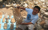 A wood carver at the Chichen Itza souvenir area. TW photo by Gay Nagle Myers