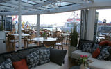The Aquavit Lounge, shown here with its windows open.