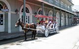 Horse-drawn carriages are a common sight on French Quarter streets.