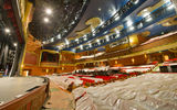 Plastic coverings protect the new seats in the Fantasy's theater. About 2,000 workers are preparing the 2,500-passenger Fantasy for a conveyance from Meyer Werft.