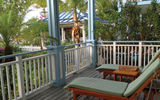 The porch facing the ocean from a Key West beachfront villa.