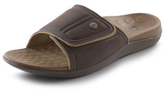 What's New What's Hot is Travel Weekly's look at useful and fun travel gadgets, edited by Joe Rosen. First up, Kiwi Slide Sandals. Air travel can be tough on your feet, what with waiting time in airports, TSA shoe-removal rules and foot-swelling at altitude while in flight. One effective way to relieve the pressure on your tootsies is to wear Kiwi Slide Sandals from Orthaheel.