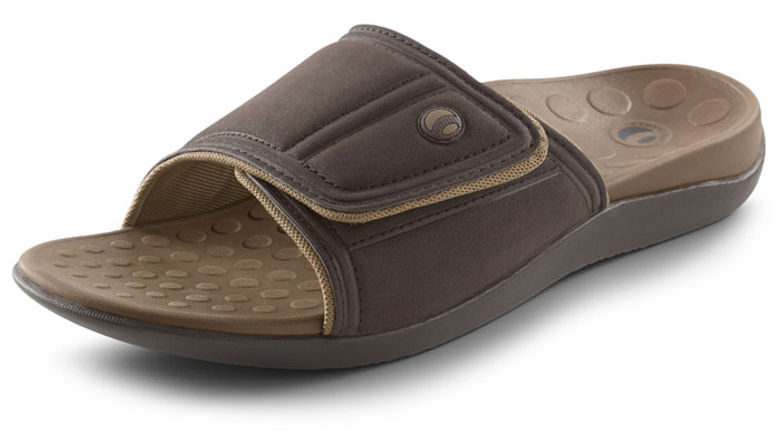What's New What's Hot is Travel Weekly's look at useful and fun travel gadgets, edited by Joe Rosen. First up, Kiwi Slide Sandals. Air travel can be tough on your feet, what with waiting time in airports, TSA shoe-removal rules and foot-swelling at altitude while in flight. One effective way to relieve the pressure on your tootsies is to wear Kiwi Slide Sandals from Orthaheel.