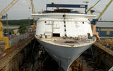 The Oasis of the Seas' sister ship, the Allure of the Seas, under construction and 45% complete.