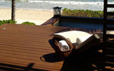 The view from the deck of an oceanfront Rosewood Mayakoba suite.