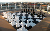 A chessboard on the Queen Elizabeth's Games Deck.