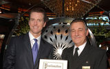 San Francisco Mayor Gavin Newsom declared Jan. 27 as "Cunard Queen Victoria Day" as the vessel made its inaugural visit to the city. Pictured: Mayor Gavin Newsom and Captain Paul Wright.