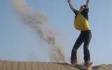 "The famous sand dunes in Huacachino, Peru"