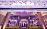 Most of Yotel's 669 "cabins" feature floor-to-ceiling glass windows offering real intimate exposure to the Hell's Kitchen neighborhood below.
