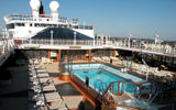 The pool deck on the Queen Elizabeth.