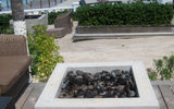 Fire pits scattered in the lounge areas around the pool are popular, especially at night for cuddling couples.