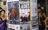 Kiosks were plastered with Jazz Festival programs and promotions. TW photo by Gay Nagle Myers