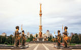 Independence Square in Ashkabad, Turkmenistan. Photo by Lindsay Fincher