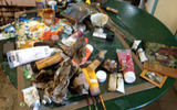 Artists' studios showed evidence of works in progress.