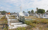 The cemetery of Avatoru, Rangi's main town.
