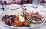 A platter of Creole/Cajun appetizers at the Tableau restaurant in the French Quarter.