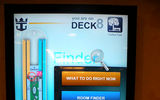 These popular interactive signs, designed to resemble huge iPods, tell people what's going on around the ship and give them directions to their room or any other venue.