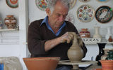 Pottery in the making on the island of Rhodes, which is noted for the hand-painted product.