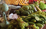 Fruit displayed at a farmers market.