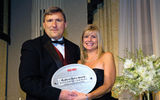 Carol Herron of Regent Seven Seas with Bob Sullivan of Travel Weekly. Regent Seven Seas was voted Best Luxury Cruise Line. (photo by Lisa Quinones/Black Star)