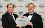 Accepting for Princess Cruises and the Queen Mary 2: James Baer, VP-national accounts, Princess/Cunard, and Lee Robinson, VP-field sales, Princess Cruises. (photo by Steve Hockstein/Harvard Studio)