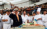 Princess Cruises honored the line's long-time ambassador and "Love Boat" captain, Gavin MacLeod, with an 80th birthday party aboard the Golden Princess, featuring a replica of the original "Love Boat," Pacific Princess.