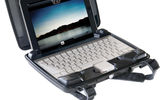 The Pelican i1075 HardBack iPad Case is designed to protect any iteration of the iPad from hard knocks and even submersion in water, all the while functioning as a mobile work station that includes an integrated easel for hands-free viewing and space for a keyboard, power cords and the like.