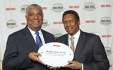 John Lynch, left, and Anthony King accepted the Best Caribbean Destination award for Jamaica.