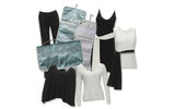 The Chick on the Go Travel Kit comprises a clutch-size case that opens into a garment bag containing five garments and two accessories that can be mixed and matched to create 25 different outfits. The five garments are a black wide-leg pant; a black slip dress; an off-white, long sleeve V-neck shirt; an off-white tank top; and a black poncho that can be worn as a shirt or a skirt. Also included: a black sash and an off-white sash, both of which can be used as a belt, scarf or a headband. Sorry men, nothing for you ... yet.