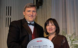 Diana Budiman of the Hong Kong Tourist Association in New York accepts Hong Kong's award for Best Asia-Pacific City. (photo by Lisa Quinones/Black Star)