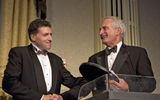 Ron Letterman accepts the 2008 Lifetime Achievement Award from Arnie Weissmann. (photo by Lisa Quinones/Black Star)