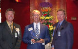 Platinum Seminars awarded Terry Dale, president and CEO of CLIA, its Continuing Hearts Award in June at the Platinum Luxury Society Symposium in Vancouver. Pictured are: Dana McPherson, senior VP, Platinum Luxury Society and Platinum Seminars; Terry Dale; and Bill Brown, CEO and founder of Platinum Luxury Society and Platinum Seminars.