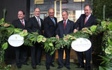 (L-R): Simon Scoot: VP global brand management, InterContinental Hotels & Resorts; Jim Anhut, SVP & chief dev. officer, IHG; Dan Tishman, vice chairman, Tishman Hotel & Realty; Mayor Bloomberg; Drew Schlesinger, GM, celebrate the opening of InterContinental Hotel Times Square.