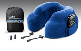 Also this month, the Evolution Pillow. It would be asking a lot of this clever product to make you comfortable in an economy-class seat, but it does increase the chances that you could sleep your way through the discomfort of a long flight. More substantial and thereby more supportive than other travel pillows, the Evolution offers a responsive memory foam and raised side supports to keep your head from falling to the side, adjustable sliding toggles to hold the pillow in place and a pouch for hands-free access to your cellphone.