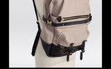This handsome and classy backpack, the BDB Dweller, is handmade in Brooklyn, N.Y. Hand-sewn from individually produced prototypes, women's apparel and accessories from BDB (named after designer Bonnie Dana Buchner) are as distinctive as they are practical. Featuring a laser-engraved leather trim, canvas body and gold accents, the backpack, which has four pockets and measures 17 by 12 3/4 by 5 inches, comes in khaki/brown and mulberry/black.