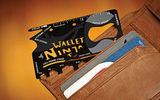 Fashioned to make your life easier, the Wallet Ninja is small and flat enough to fit into your wallet without taking up more room than a credit card yet all the same boasts usable tools, any one of which can come in handy when you least expect it. The ''tools'' are: bottle opener, can opener, letter opener, nail puller, box opener, cellphone stand, fruit peeler, four screw drivers, inch ruler, centimeter ruler and six hex wrenches. By the way, the Ninja Wallet is TSA-approved for carry-on.